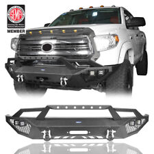 Full Width Front Bumper w/4x 18W LED Spotlights Textured For 14-21 Toyota Tundra picture