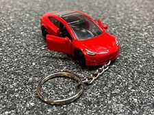 Tesla Model 3 Red Dual Motor Keychain Hot Wheels Matchbox picture