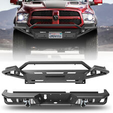 3 IN 1 Front Bumper Assembly +Rear Bumper w/D Rings For 2013-2018 Dodge Ram 1500 picture