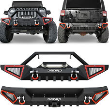 OEDRO Front / Rear Bumper for 2007-2018 Jeep Wrangler JK Unlimited w/Winch Plate picture