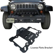 Texture Front License Plate Mounting Bracket LED Light For07-18 Jeep Wrangler JK picture