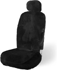 Black Genuine Sheepskin Seat Cover Universal Fit Car Full Seat Furry Cover picture