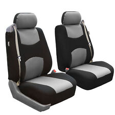 FH Group Universal Fit Cloth Car Seat Covers, Built-in Seat Belt Front Set - picture