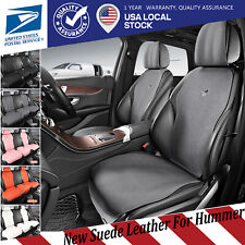 For Hummer Full Set Deluxe Suede Leather Car 5 Seat Covers Front Rear Protectors picture