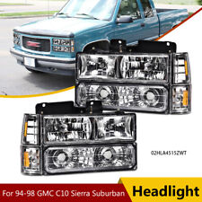 Fit For 94-98 GMC C10 C/K Sierra Headlights+Bumper Corner Lamp Left&Right Side picture