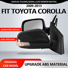 For 2009-2013 Toyota Corolla Side View Mirrors Folding Pair Black LED 5 Pins picture