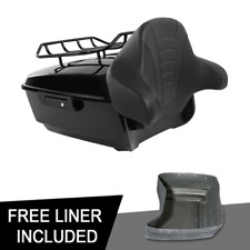 Black King Pack Trunk Backrest W/ Rack Fit For Harley Touring Street Glide 97-13 picture