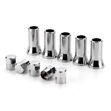 4x Silver Chrome Valve Stem Sleeves Tire Air Cap Covers Car/Truck/Bicycle TR414 picture