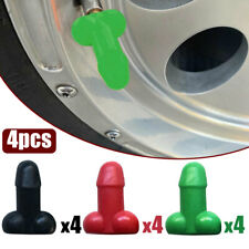 4Pcs Prank Penis Shaped Tire Cap Luminous Dick Car Wheel Tire Valve Stem Caps picture
