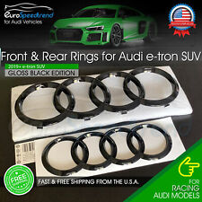 Audi etron Ring Front Grille & Rear E-TRON SUV Trunk Gloss Black Emblem Badge OE picture