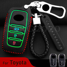 Luminous Leather Remote Key Cover Case Fob Shell For Toyota Camry Land Cruiser picture
