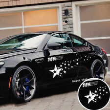 2x Car White Star Graphics Sticker Decal Racing Long Stripe Side Body Decoration picture
