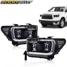 Fit For 07-13 Tundra 08-17 Sequoia Black/Clear LED Tube Projector Headlights New picture