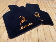 For Lamborghini Gallardo Floor mats carpet Black Orange letter 2pcs 2004-14   picture