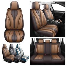 Red Rain Brown Leather Seat Cover 13PCS Universal Car  Seat Covers picture