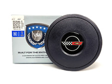 VSW 9-Bolt Standard Black Horn Button, C4 Corvette Emblem picture