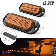 2X Yellow LED Side Marker Clearance Light Lamp Truck Trailer 24V 12V Waterproof picture
