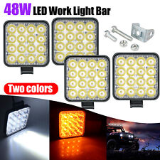 4Pcs 48W LED Work Light Truck OffRoad Tractor Flood Lights Lamp 12V Square US picture