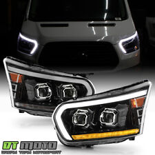 For 2015-2023 Ford Transit 150 Halogen Type Black LED Tube Projector Headlights picture