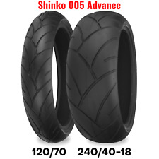 New Shinko 005 Advance Motorcycle Tire Set Front Rear 120 + 240/40-18 Radial 18
