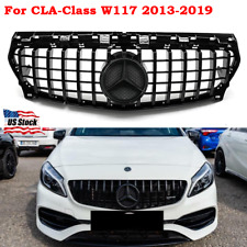 Glossy Black GTR Front Grille For Mercedes Benz CLA W117 2013-2019 CLA250 CLA180 picture