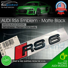Audi RS6 Matte Black Emblem Rear Trunk 3D Badge Tailgate for Audi RS6 S6 Logo A6 picture