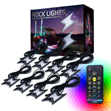 RGB LED Rock Lights 8 Pods Underbody Neon Lights LED Light Lightning Bolt Design picture