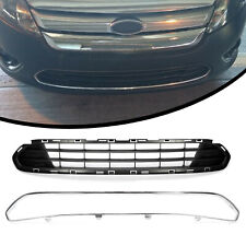 2PCS Front Bumper Lower Grille W/Chrome Molding Trim For 10 11 2012 Ford Fusion picture