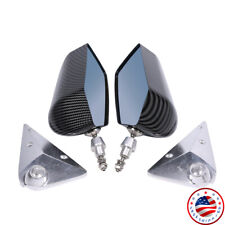2x Fit Universal Racing Side Rearview Wing MirrorBlue F1 Style Carbon Fiber Car picture