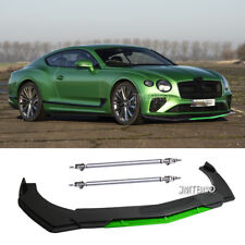 For Bentley Continental Front Bumper Lip Splitter +Strut Rods Carbon Fiber/Green picture