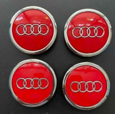 4pcs For Audi 69mm Wheel Center Caps Hubcaps Rim Caps Badges Red 4B0601170A picture