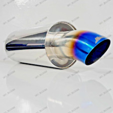 JS Racing Stail Exhaust Muffler+Blue Tip Tail Out Ø3.0