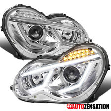 Fits 2001-2007 Mercedes Benz W203 C-Class LED Strip Signal Projector Headlights picture