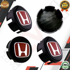 🔥🔥🔥Set of 4 Red H Wheel Center Caps Hubs Cover 58mm Cap For CIVIC FIT INSIGHT picture