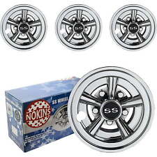Silver Golf Cart Wheel Hub Caps 8 Inch SS Set of 4 Universal for E-Z-GO picture