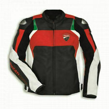 Ducati Corse C3 White Red Motorbike Racing Leather Jacket picture