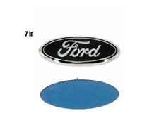 FORD BLACK & SILVER EMBLEM 7 INCH OVAL LOGO Front Grille/Tailgate Badge 1999-16 picture