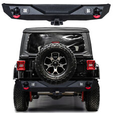 For 2018-2024 Jeep Wrangler JL Black Front Bumper or Rear Bumper with LED Lights picture