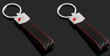 2pc in set Audi RS Keychain Racing Sport Emblem Leather Key Ring Strap for Cars picture