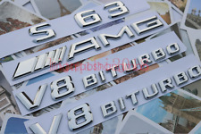 S63+ AMG + V8 BITURBO Letters Trunk Embl Badge Sticker for Mercedes Benz picture