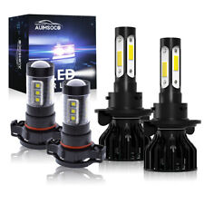 4pc LED Headlight Hi/Low Beam + Fog Light Bulbs kit For Jeep Gladiator 2020-2023 picture