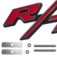2x For RT Front Grill Emblem R/T Car Truck Badge Red Chrome Nameplate Decoration picture