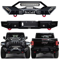 Vijay For 2020-2024 Jeep Gladiator JT Black Front or Rear Bumper with LED Lights picture