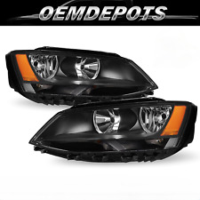 Black Amber MK6 Headlights Headlamps For 2011-2018 Volkswagen Jetta LH+RH picture