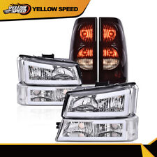 Fit For 03-07 Silverado 1500-3500 Clear /Chrome LED DRL Headlights + Tail Lights picture