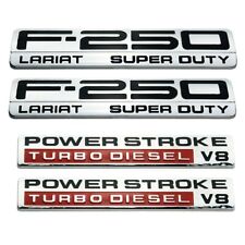 4x 05-07 F250 Lariat Super Duty Fender Emblem PowerStroke Turbo Diesel V8 Bagde picture