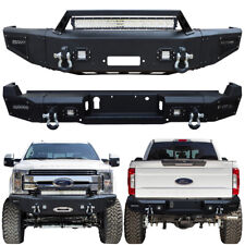 For 2017-2022 F250 F350 Steel Front and Rear Bumper with LED lights and D-Rings picture