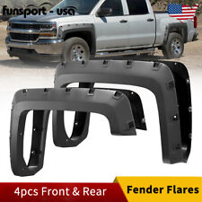 Fender Flares for 14-19 Chevy Silverado 1500 2500 3500 HD Pocket Rivet Smooth picture