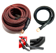 Battery Relocation Kit 4 ga OFC COPPER 12' RED/BLK + 3' Black Snakeskin Wiring picture