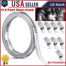 11.5FT Adjustable Large Hose Clamps Worm Gear Stainless Steel Clamp +8 Fasteners picture